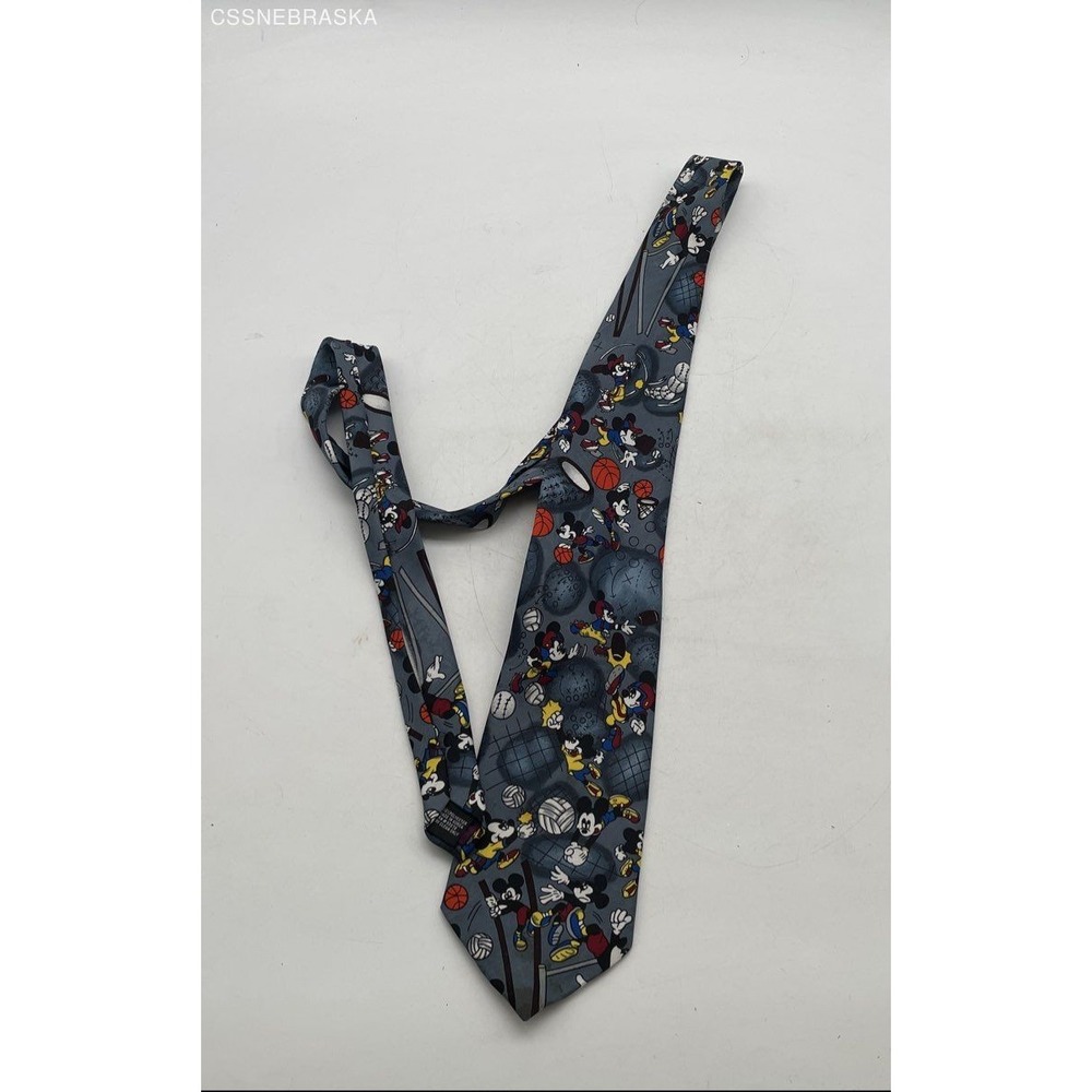 Disney Mickey Unlimited Vintage Mickey Mouse Playing Sports‎ Neck Tie